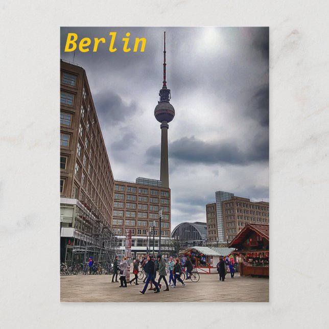 Postal Postcard de Berlín Alexanderplatz Fernsehturm (Anverso)