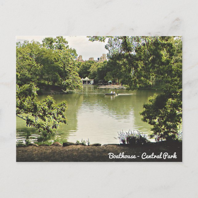 Postal Postcard de Boathouse Central Park (Anverso)