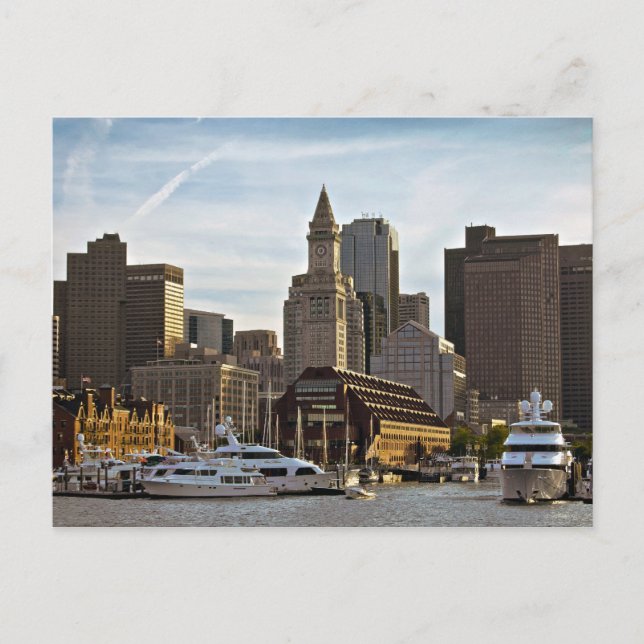 Postal Postcard de Boston Long Wharf (Anverso)
