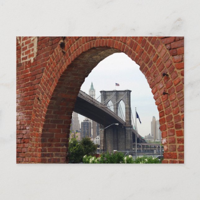 Postal Postcard de Brooklyn Bridge Brick Arch (Anverso)
