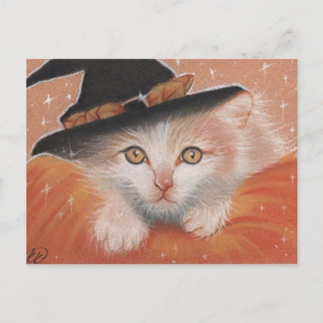 Postal Postcard de bruja Kitty (Anverso)
