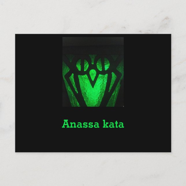 Postal Postcard de Bryn Mawr Owl Lantern Green (Anverso)
