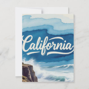 Postal Postcard de California - Diseño de tipografía negr