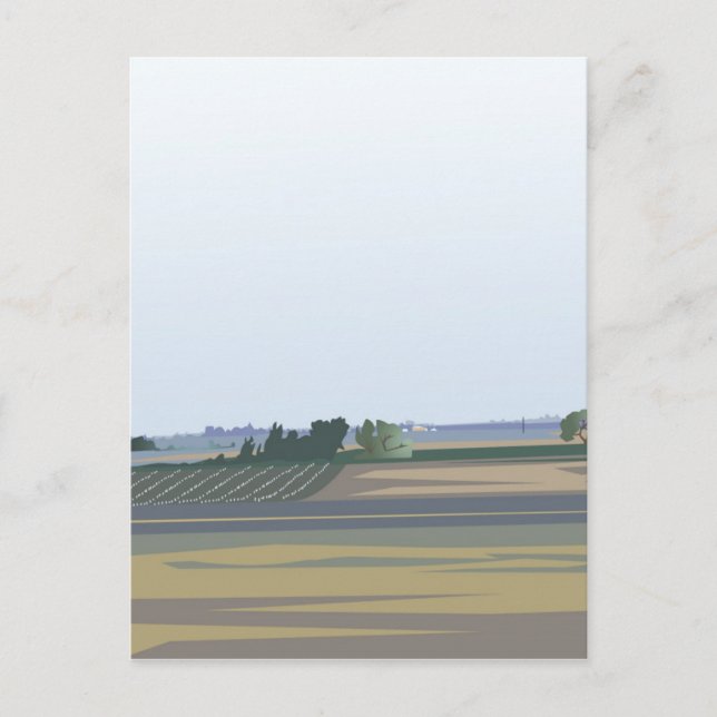 Postal Postcard de California Farmland (Anverso)