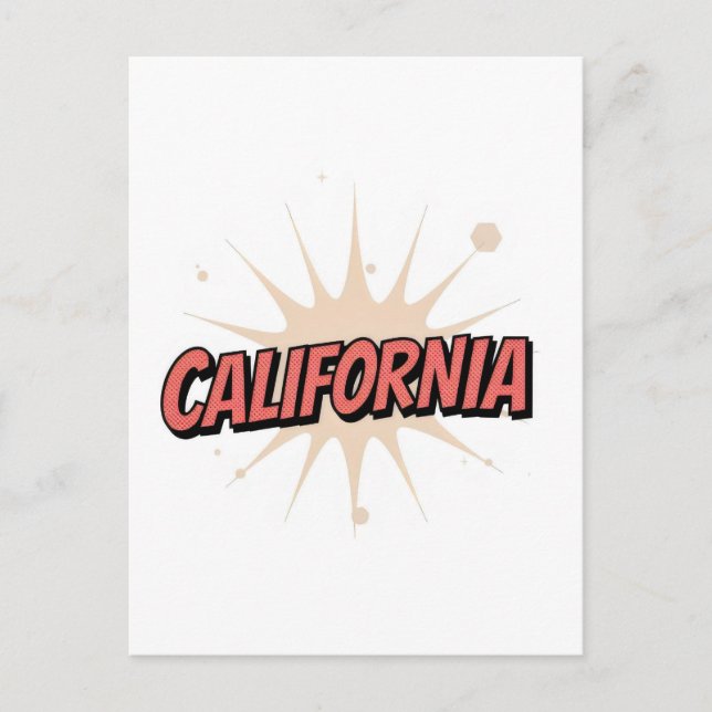 Postal Postcard de California - Texto de moda (Anverso)