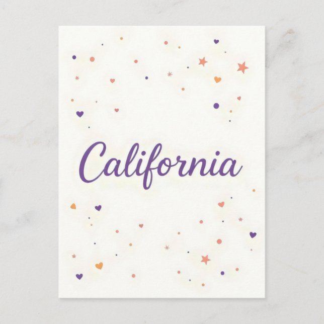 Postal Postcard de California - Texto de moda (Anverso)
