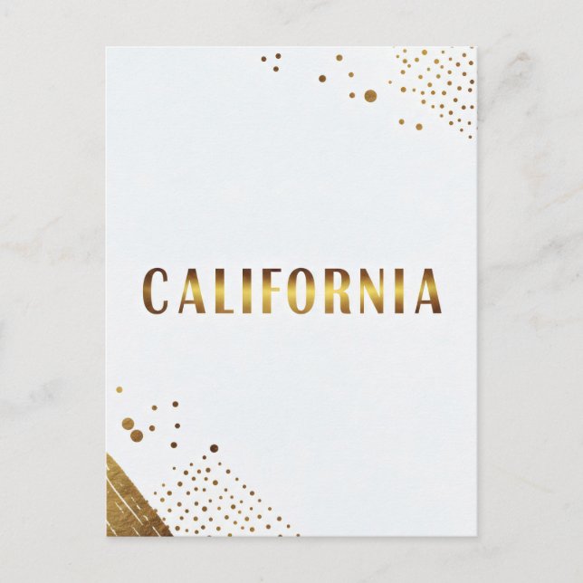 Postal Postcard de California - Texto de moda (Anverso)