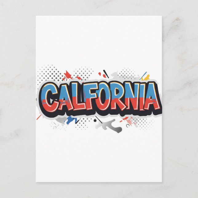 Postal Postcard de California - Texto de moda (Anverso)
