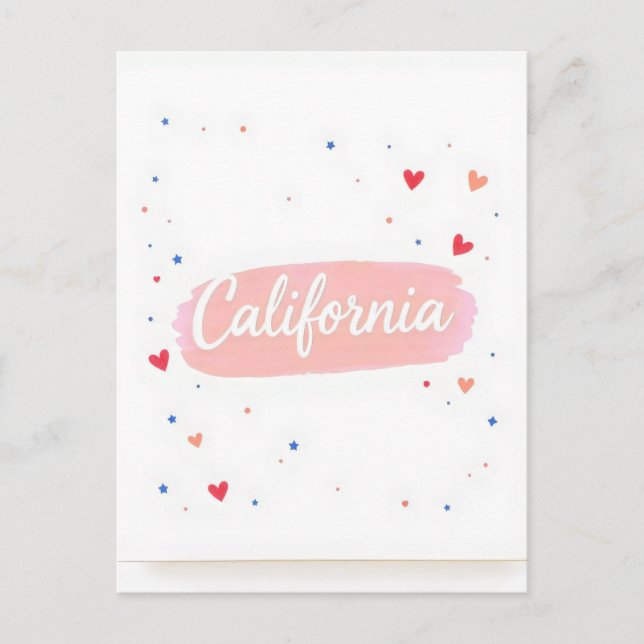 Postal Postcard de California - Tipografía audaz centrada (Anverso)