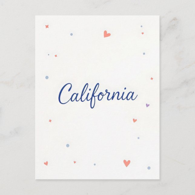 Postal Postcard de California - Tipografía audaz centrada (Anverso)