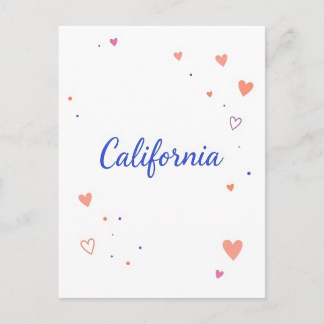 Postal Postcard de California - Tipografía audaz centrada (Anverso)