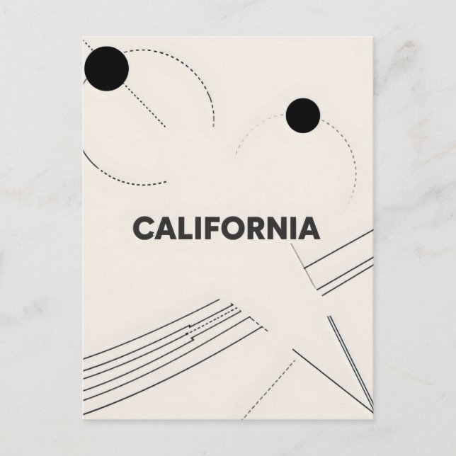 Postal Postcard de California - Tipografía audaz centrada (Anverso)