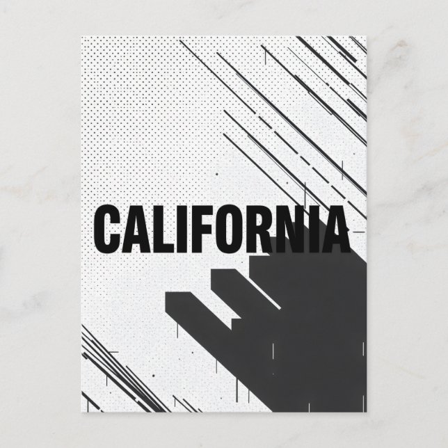 Postal Postcard de California - Tipografía audaz centrada (Anverso)