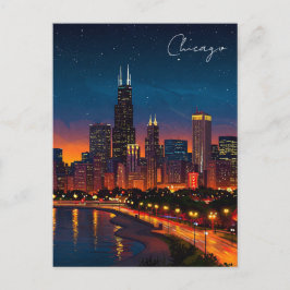 Postal Postcard de Chicago Windy City