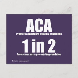Postal Postcard de condición preexistente de ACA