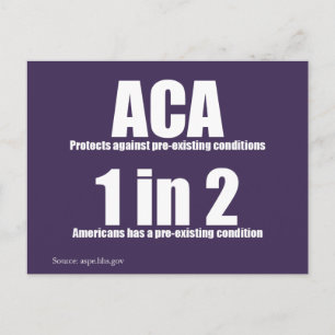 Postal Postcard de condición preexistente de ACA