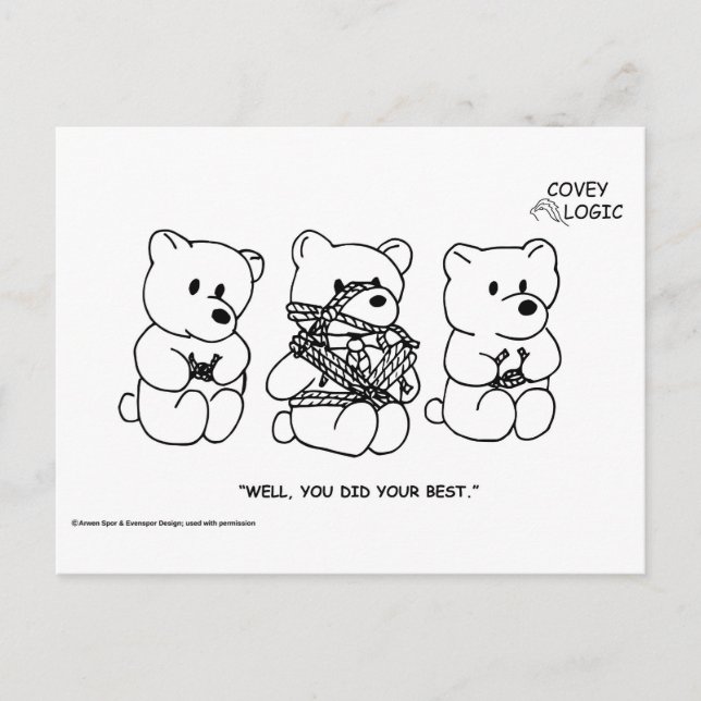 Postal Postcard de Covey Logic "Haz lo mejor que puedas" (Anverso)