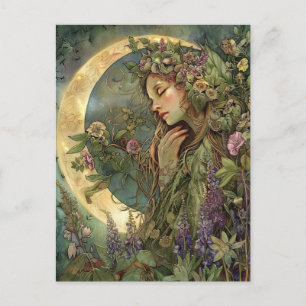 Postal Postcard de Crescent Moon Ostara