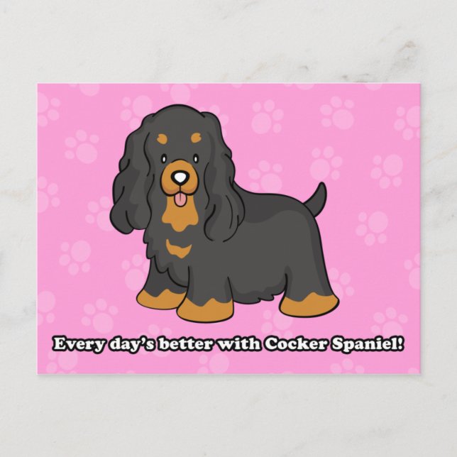 Postal Postcard de Cute Personalizado Cocker Spaniel (Anverso)