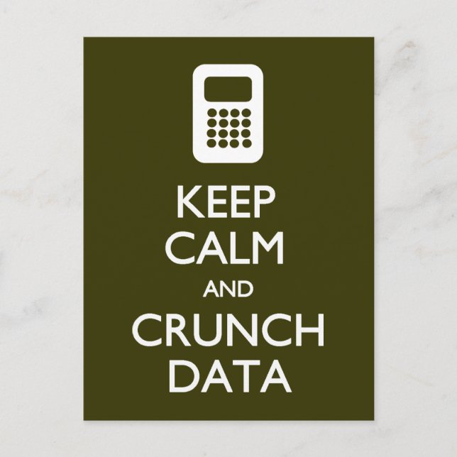 Postal Postcard de datos Crunch de calma (Anverso)