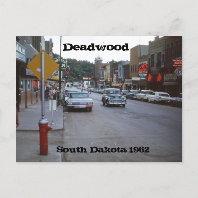 Postal Postcard de Deadwood South Dakota Retro 1962 (Anverso)