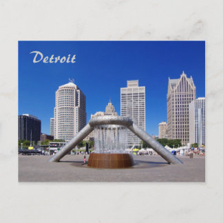 Postal Postcard de Detroit Plaza