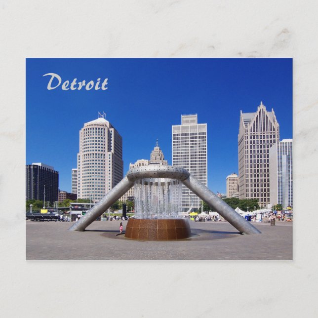 Postal Postcard de Detroit Plaza (Anverso)
