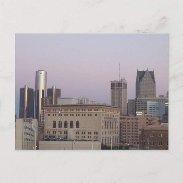 Postal Postcard de Detroit Skyline (Anverso)