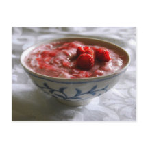 Postcard de fresa Rhubarb Yogurt