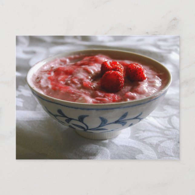 Postal Postcard de fresa Rhubarb Yogurt (Anverso)