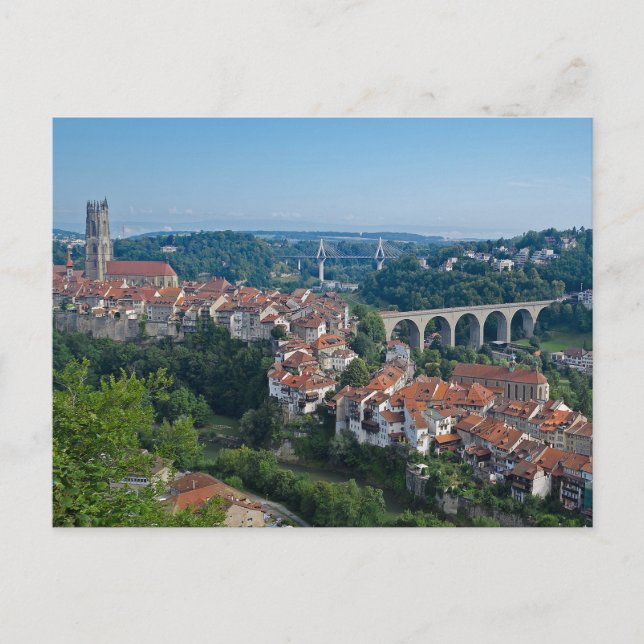 Postal Postcard de Friburgo Suiza (Anverso)