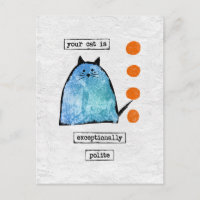 Postcard de gato - Gato gracioso excepcionalmente