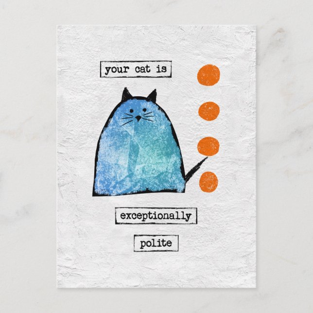 Postal Postcard de gato - Gato gracioso excepcionalmente  (Anverso)