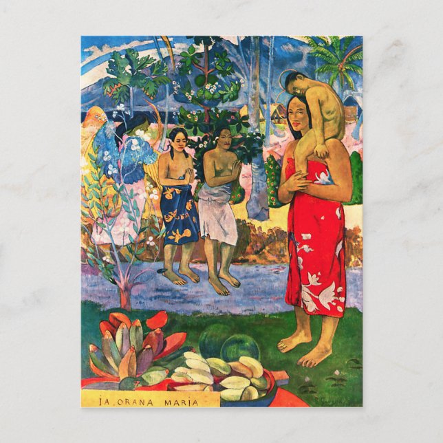 Postal Postcard de Gauguin Ia Orana Maria (Anverso)