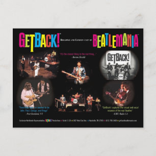 Postal Postcard de GetBack!® Beatlemania