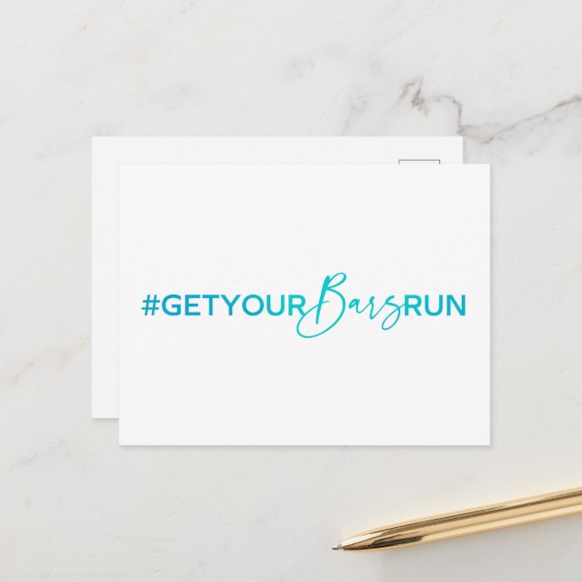 Postal Postcard de #GetYourBarsRun (Anverso/Reverso In Situ)
