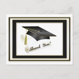 Postal Postcard de Graduado Negro Gracias