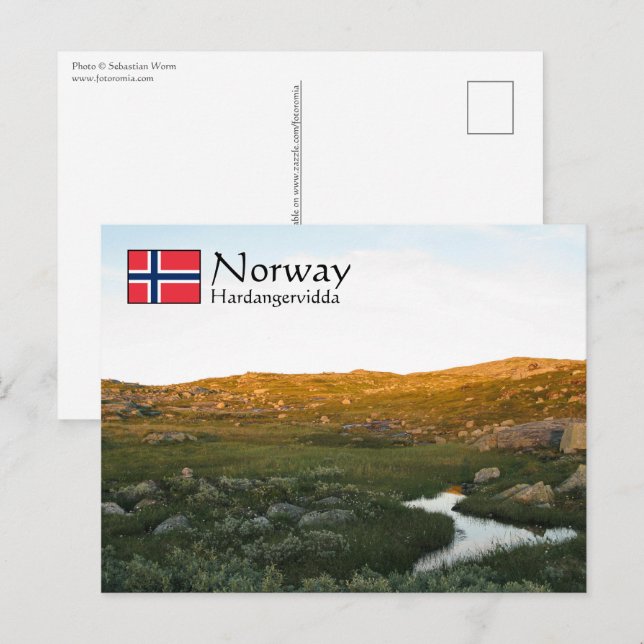 Postal Postcard de Hardangervidda Noruega (Anverso / Reverso)