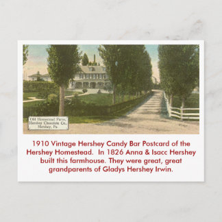 Postal Postcard de Hershey Candy Bar