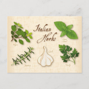 Postal Postcard de hierbas italianas personalizares