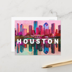 Postal Postcard de Houston - Línea de Skyline icónica