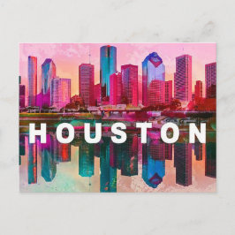 Postal Postcard de Houston - Línea de Skyline icónica