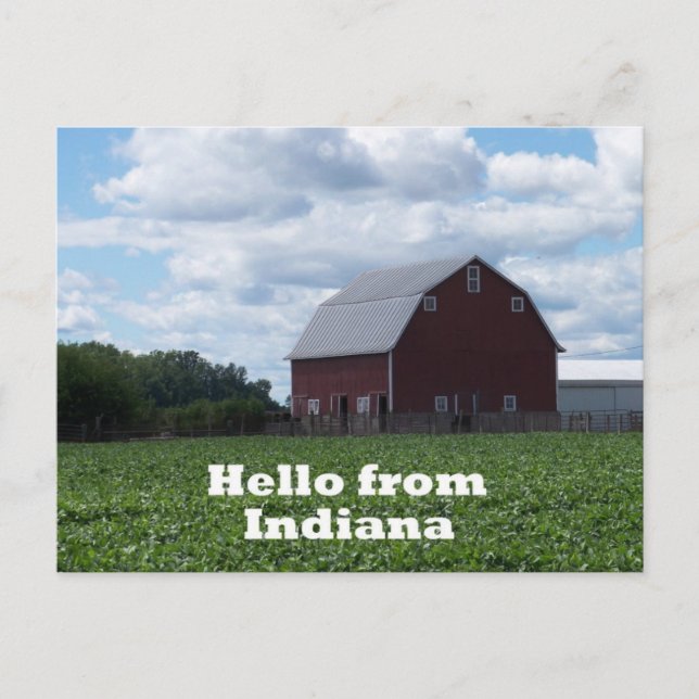 Postal Postcard de Indiana Barn (Anverso)