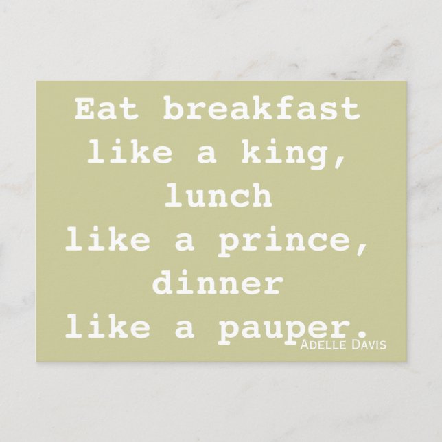 Postal Postcard de inspiración dietética (Anverso)