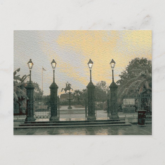 Postal Postcard de Jackson Square New Orleans (Anverso)