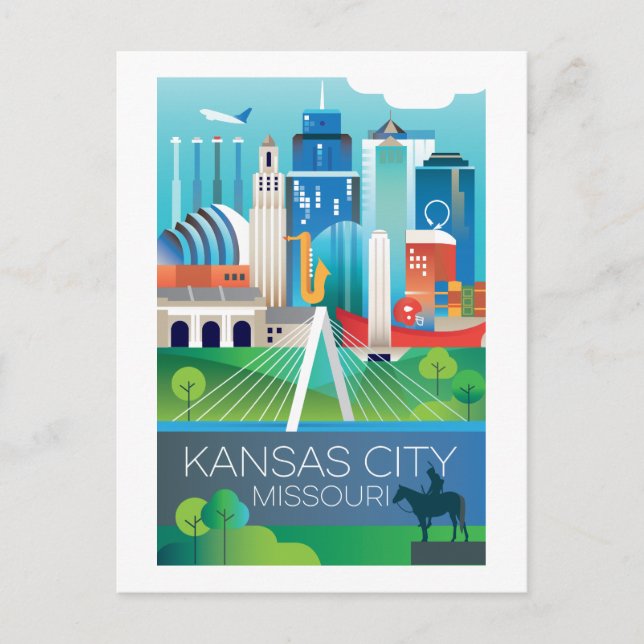 Postal Postcard de Kansas City, Missouri (Anverso)