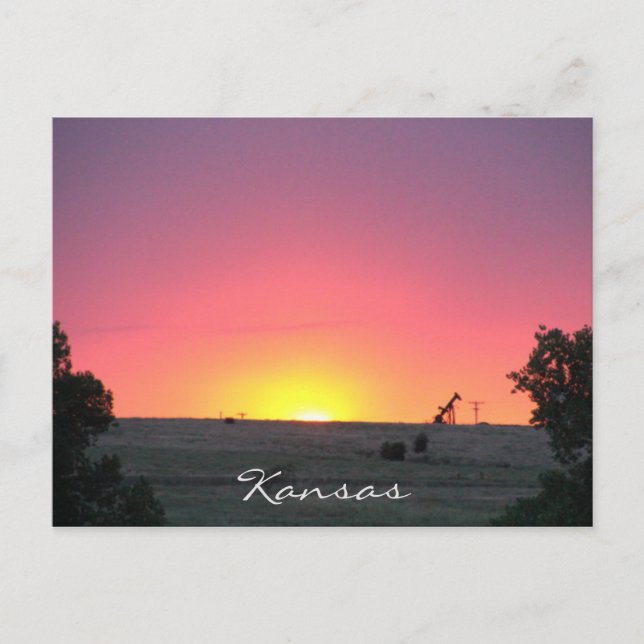Postal Postcard de Kansas Sunset (Anverso)