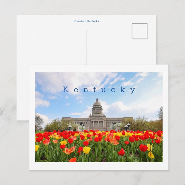 Postal Postcard de Kentucky con capital estatal de Frankf (Anverso / Reverso)