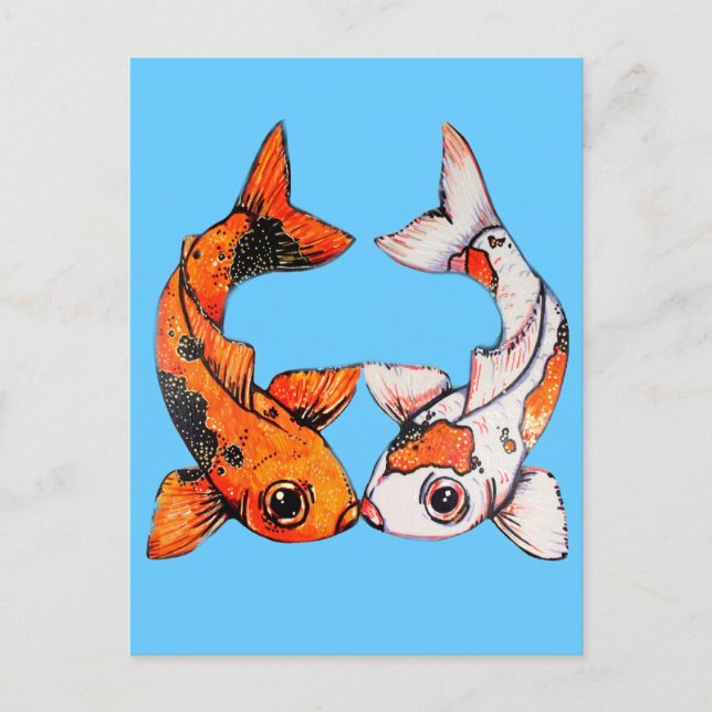 Postal Postcard de Kissing Koi (Anverso)