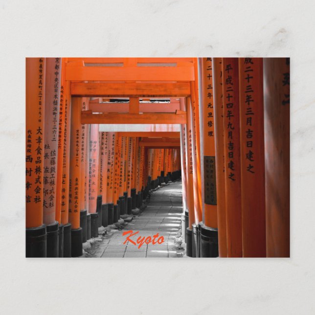 Postal Postcard de Kyoto — Santuario Fushimi Inari (Anverso)
